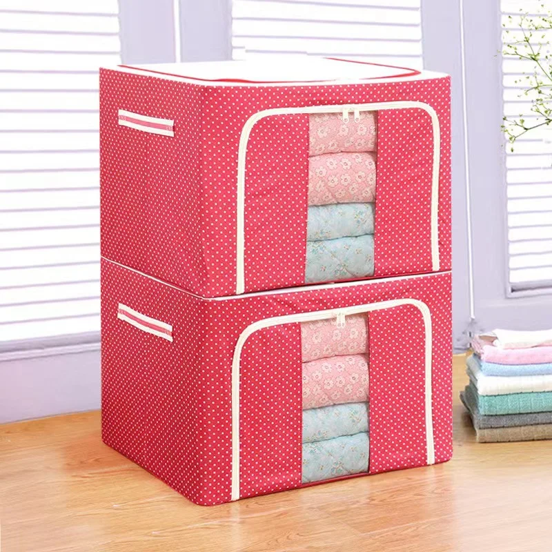 Oxford cotton quilt storage box Clothing storage basket steel frame can be disassembled and washed large capacity bin