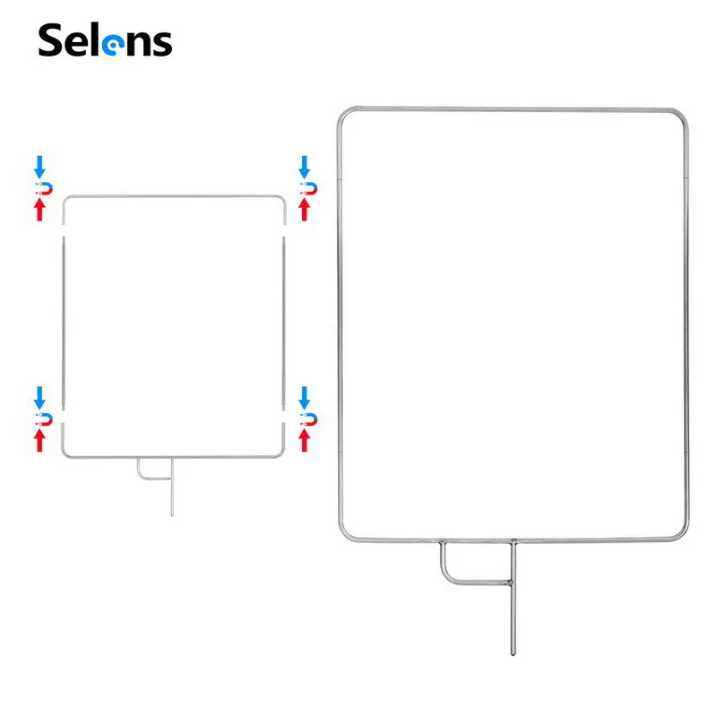 Selens 60x75cm Portable Stainless steel Flag Frame Foldable Panel Reflector Diffuser Fotografia Accessories Camera Photo Studio