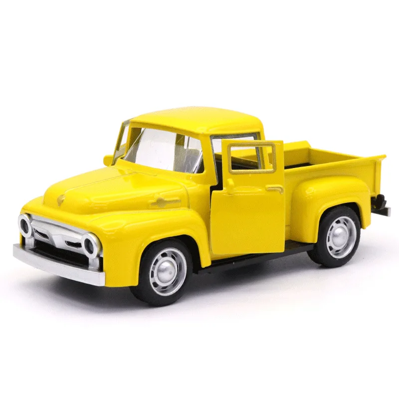 1:32 Scale Classic Pickups Truck Car Model Alloy Pull Back Diecast & Toys Vehicle for Boys Children Christmas Collection Toy Car