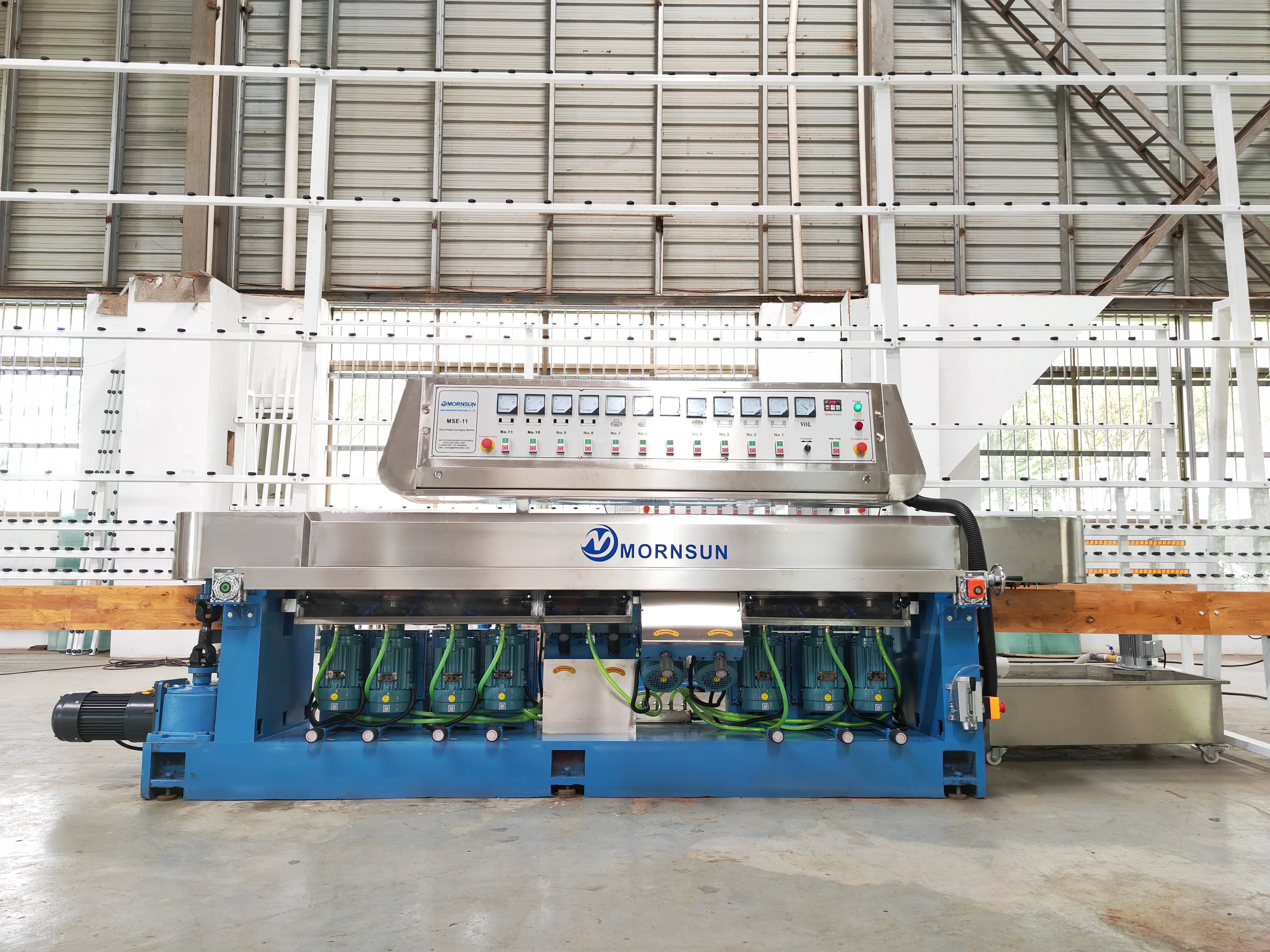 New Arrivals Hot Sale Automatic Vertical 9 Motors Glass Straight Line Edging And Polishing Machine
