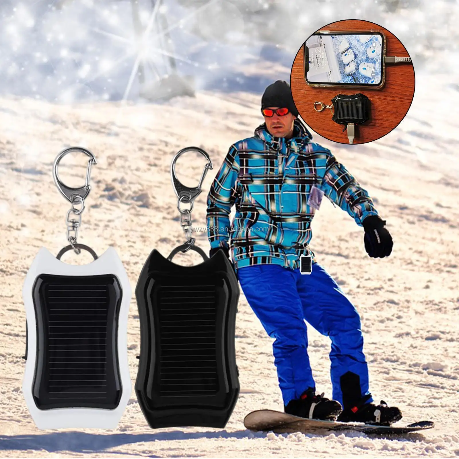 Mobile Power Supply Energy Saving Charger/Battery Power Bank For Cellphone New 1200mAH Solar Keychain Solar Charger