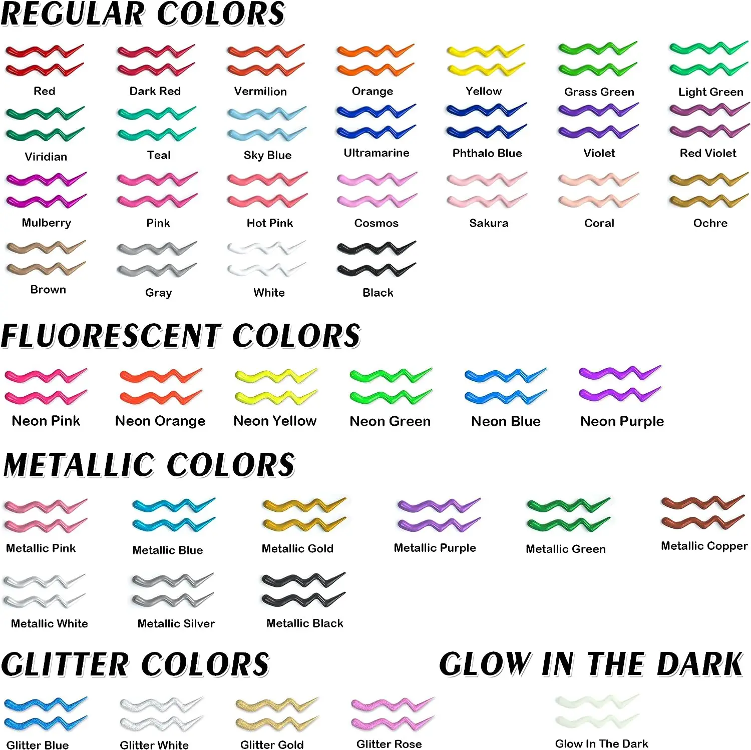 45 colors 3D permanent fabric paint for clothes fabric paint glow in the dark metallic paint for fabric