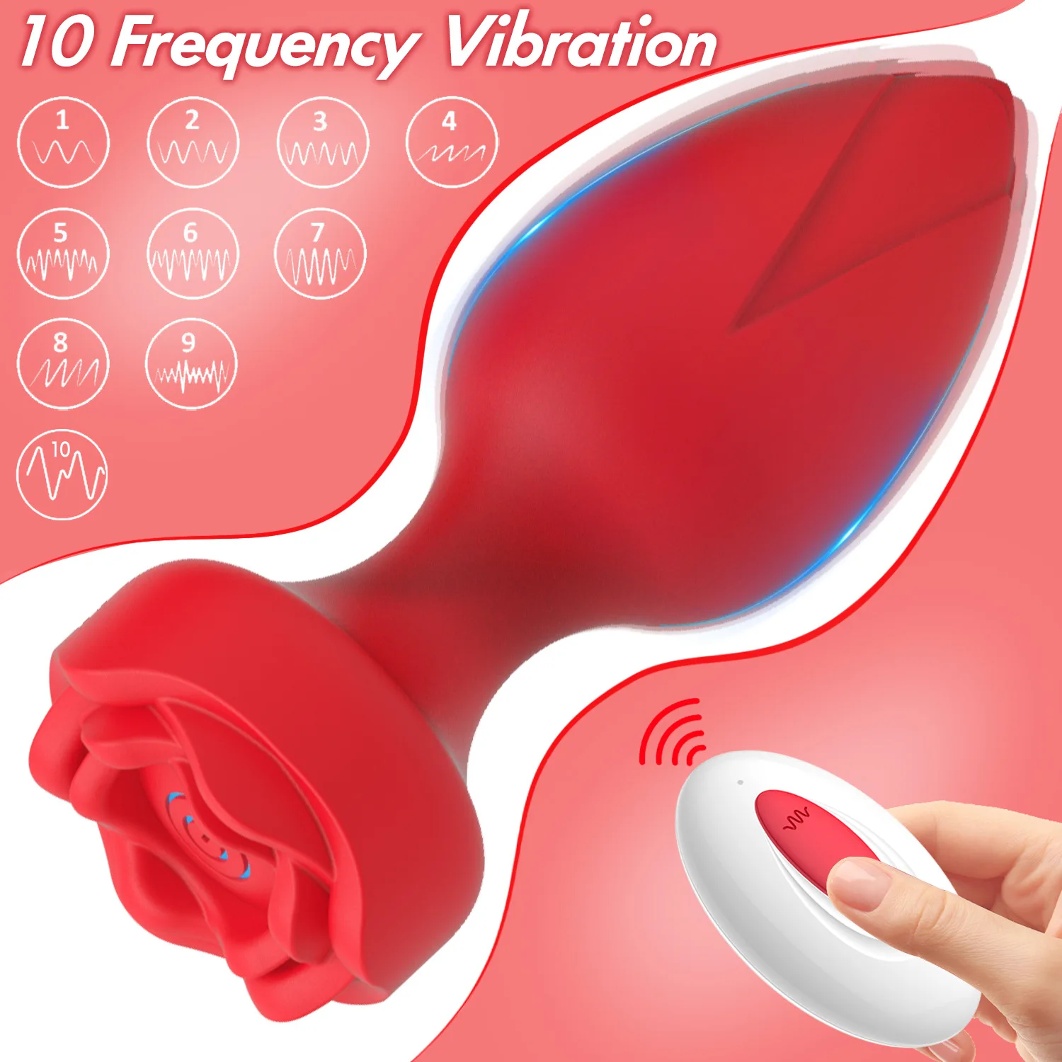 Wholesale Remote Control Rose Anal Vibrator Butt Plug Vibrating Anal Sex Toys for Woman and Men Anal Massager Vibrator