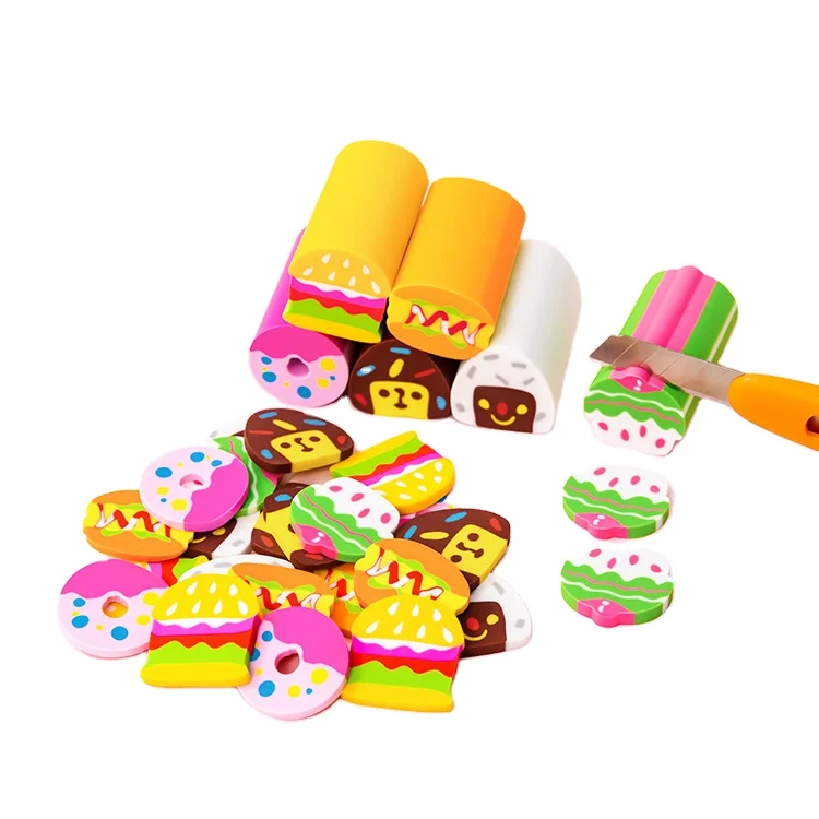 Factory wholesale eraser rubber for pencil cuspidate shape erasers eraser top