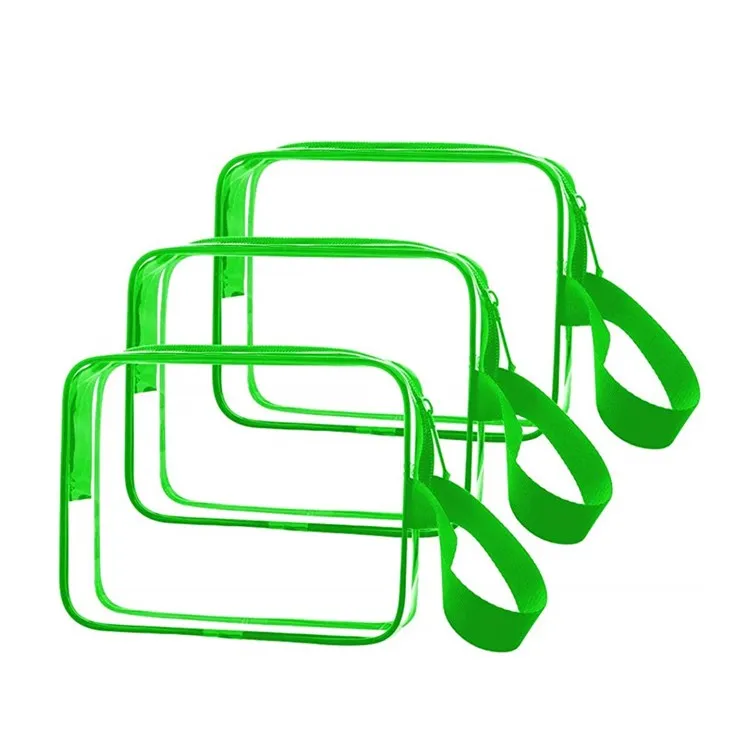 
Clear Toiletry Bag Cosmetic Makeup Handbag TSA Approved Travel Portable Women Men Airport Airline Waterproof PVC Ziplock Bag 