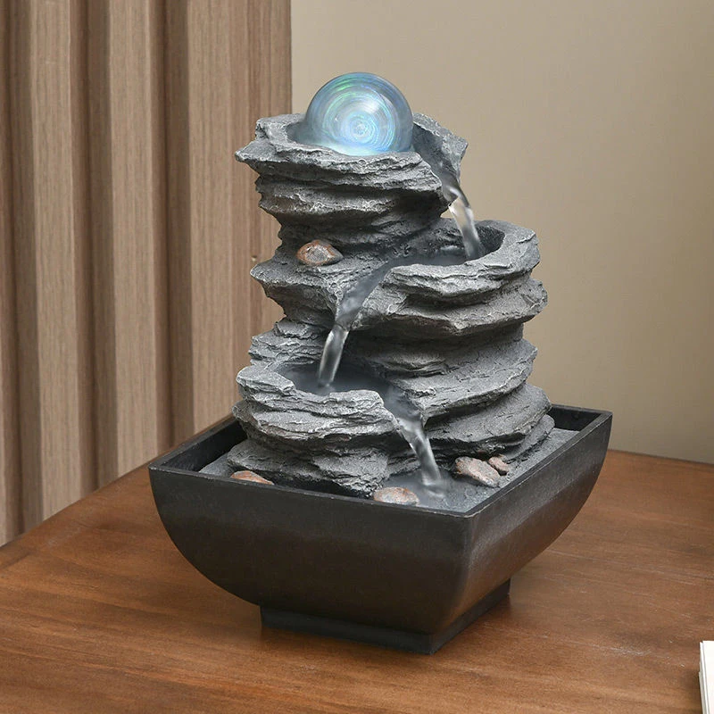 Hot sale Tabletop Fountains indoor mini fountain  with glass ball color LED Table Decoration  OFFICE DECOR