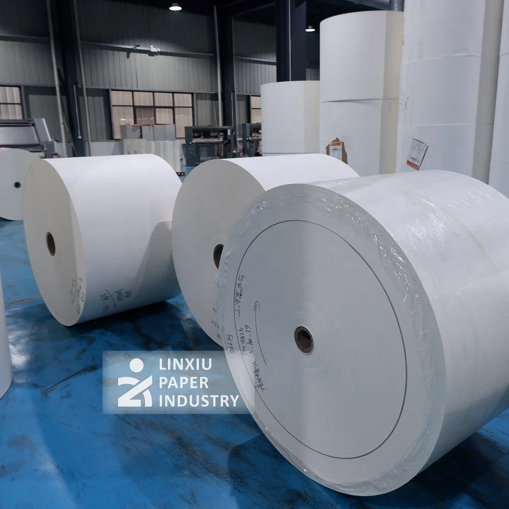 high bulk water-based materials single side pe coated cupstock paper roll for paper making cups machine