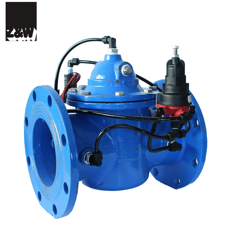 irrigation solenoid valve casting metal iron steel material flange  2 4 6 8 10 inch AC DC Latching pressure reduce relief