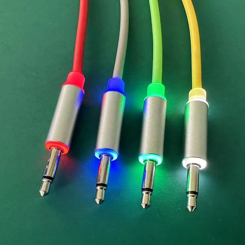 Custom any length With LED light 3.5mm aux audio jack cable auxiliary cable 3.5mm audio cables