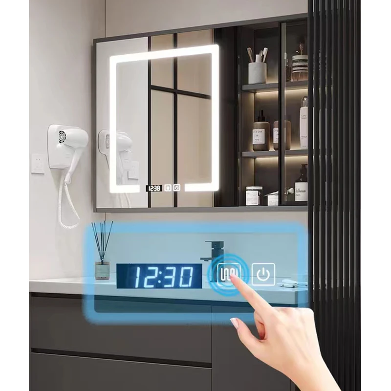 Modern Simple Design Bath Wall Mounted Bathroom Mirrored Vanity Cabinet With Ceramic Sink