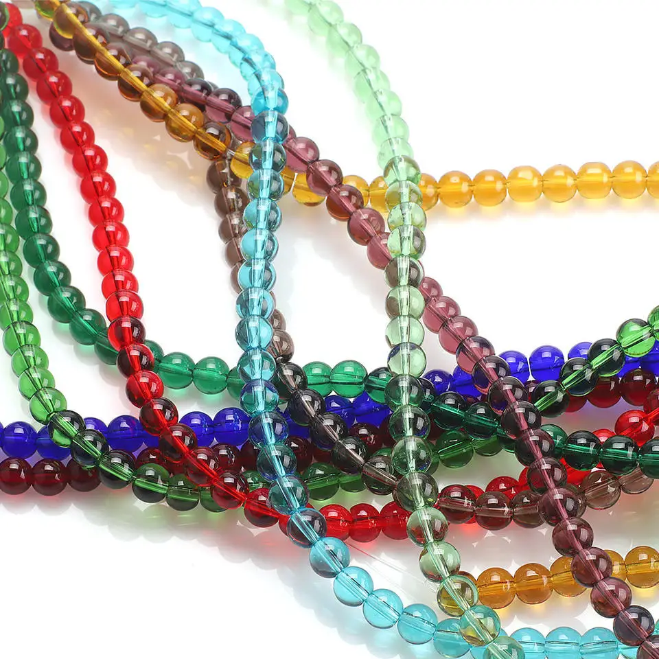 High quality 6mm round loose crystal glass beads for jewelry bracelet making wholesale