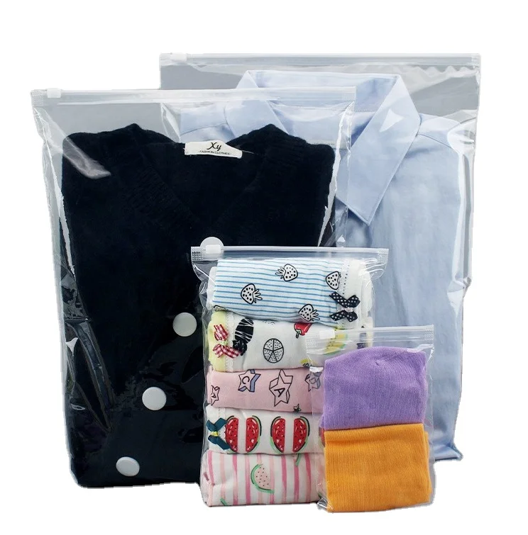 Custom Printing Size Frosted Matte Zipper Plastic Bags For Clothes Packaging Zip Lock pouch