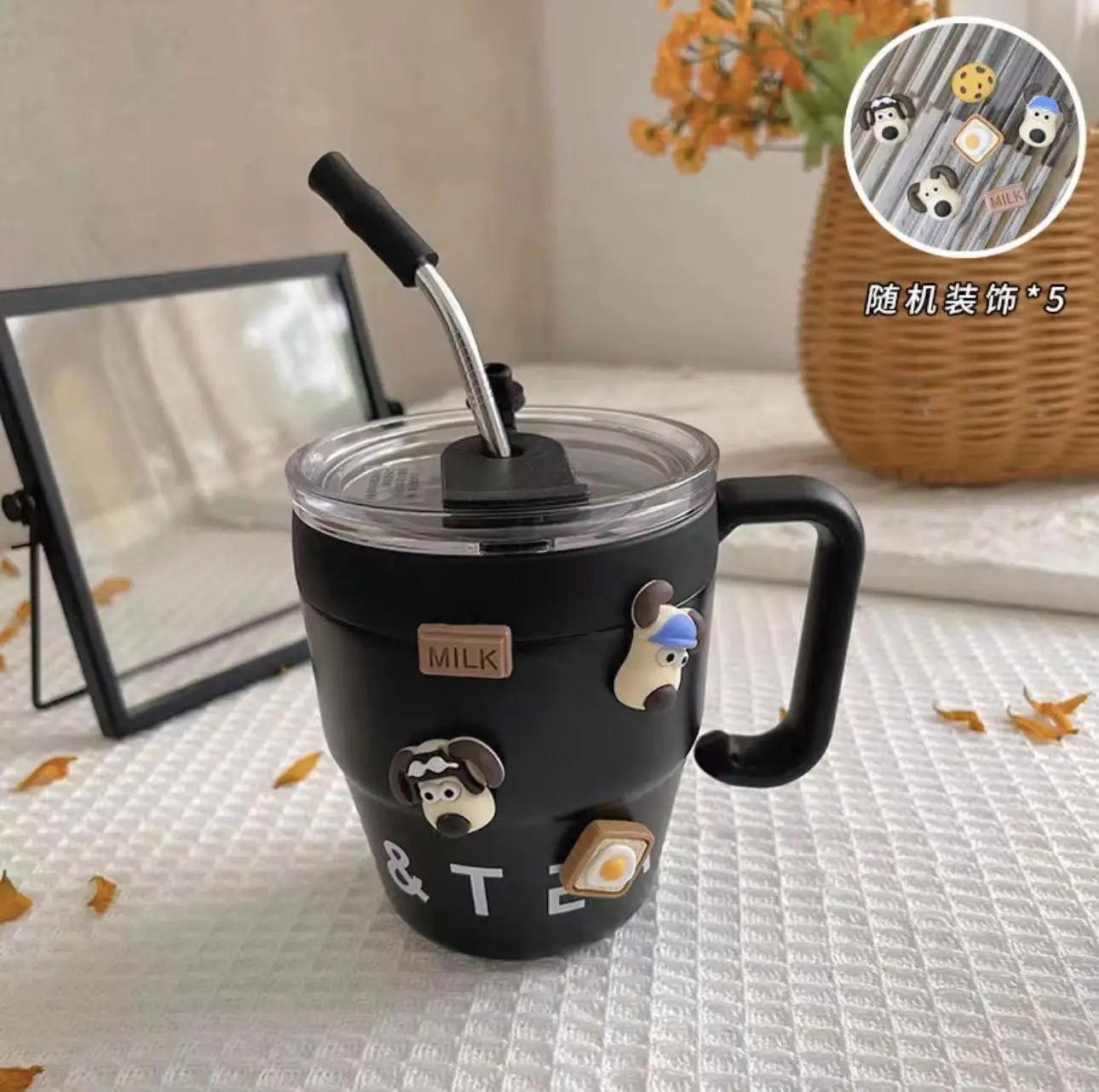Двусторонние устойчивые друзья чашка в форме яйца кофейная кружка из нержавеющей стали с ручкой