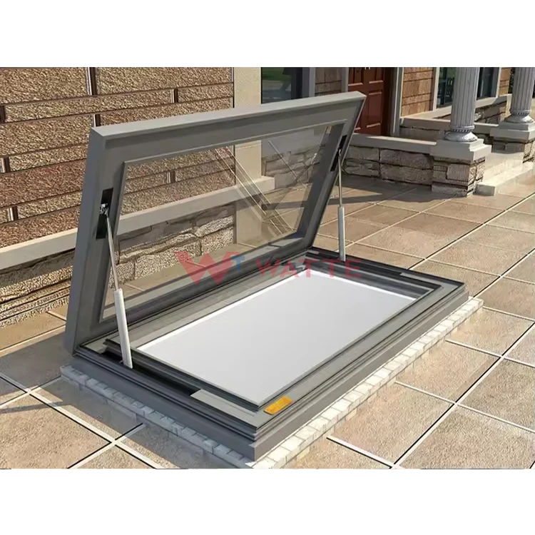 Easy assembly aluminum insulated glass waterproof rooflight electric open residential roof window curb mounted skylight