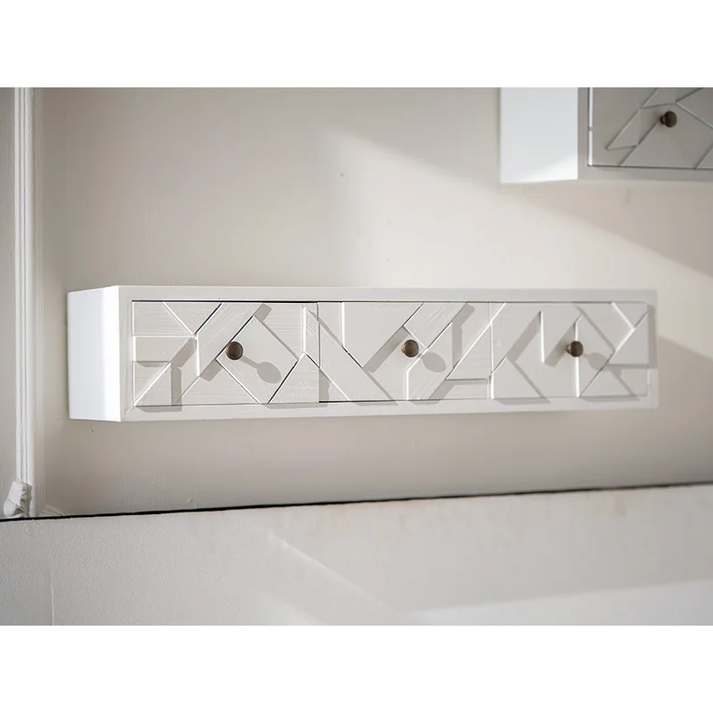 Classic White Solid Wood Wall Shelf Hanging Storage Furniture Modern Mounted Wall Floating Shelves