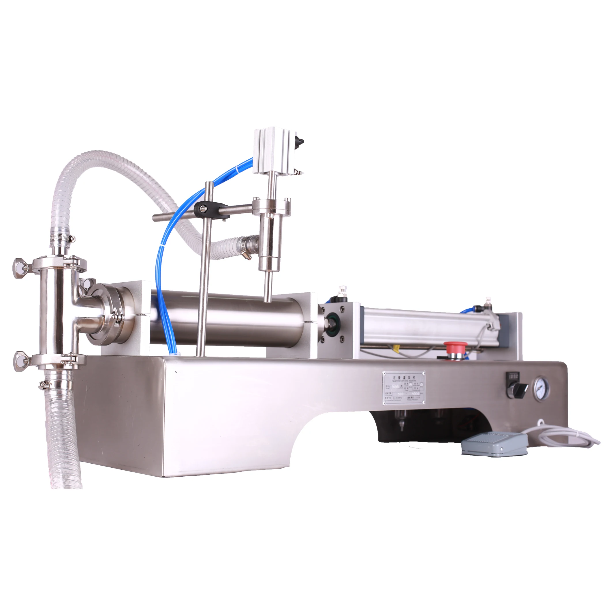 With Heat and Pressure Semi-auto Pneumatic Paste Filling Machine for Thick Honey Edible Oil Sauce Shampoo