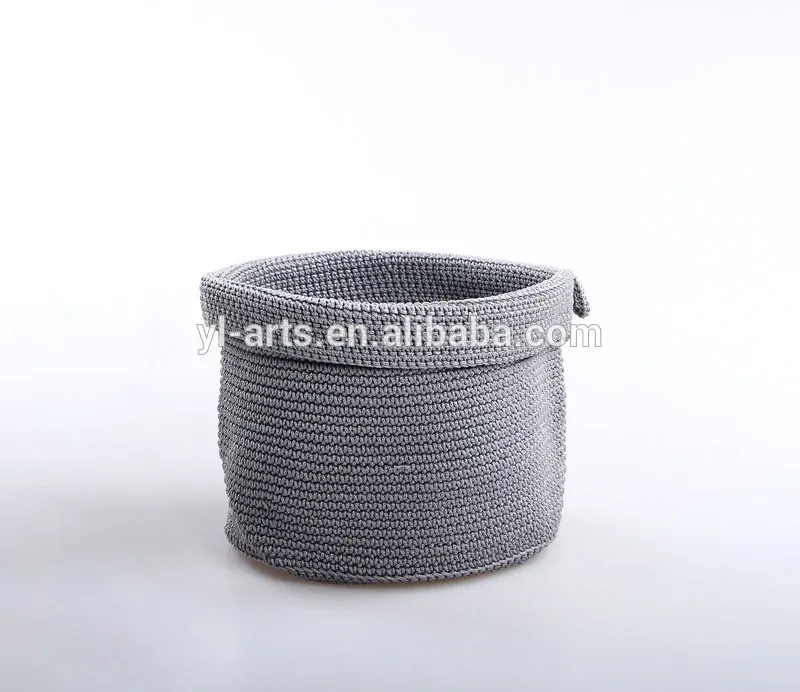 Woven Wool Polypropylene Yarn Crochet Storage Basket