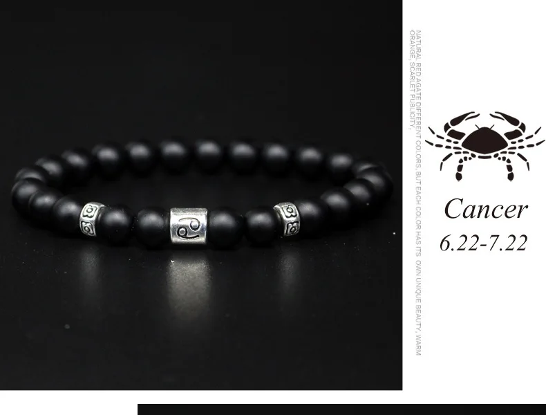 Wholesale Zodiac Beaded bracelet fashion men and women jewelry Hot sale constellation for birthday