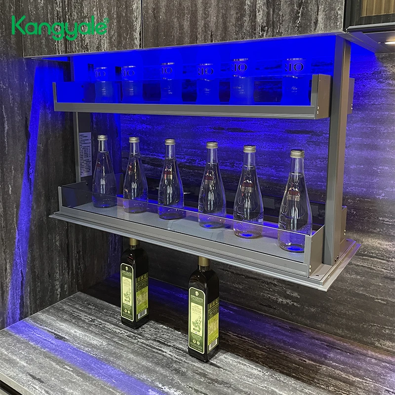 Kangyale Kitchen Cabinet Organizer Electronic Lift Basket Electric Glass Shudder Cabinet Lifting-baskets