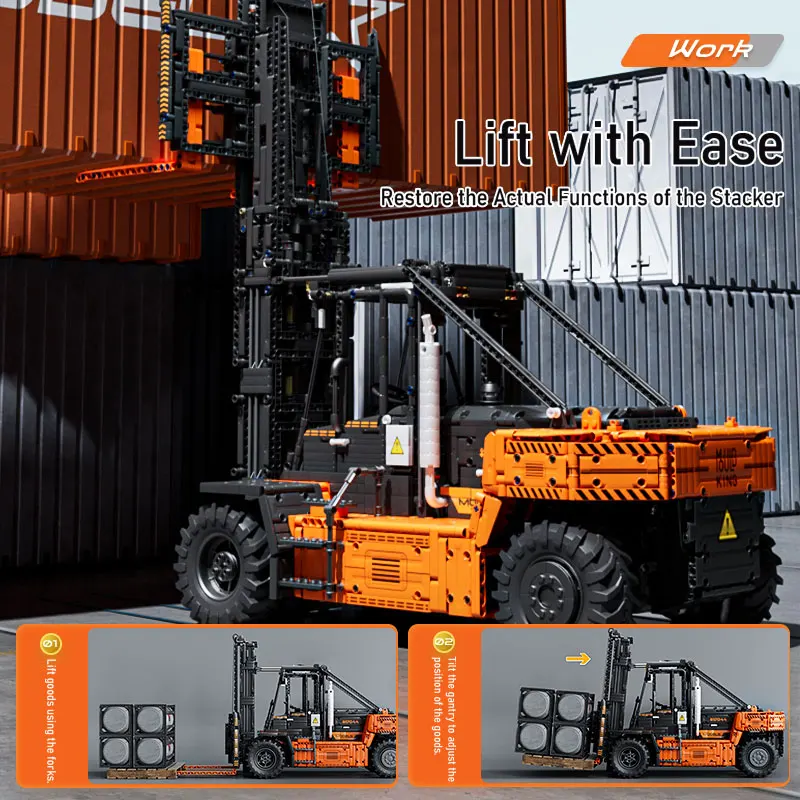 Mould King 17044 Technical RC Heavy-Duty Forklift Building Blocks 14045 Reach Truck Engineering Toys 4579pcs For Birthday Gifts