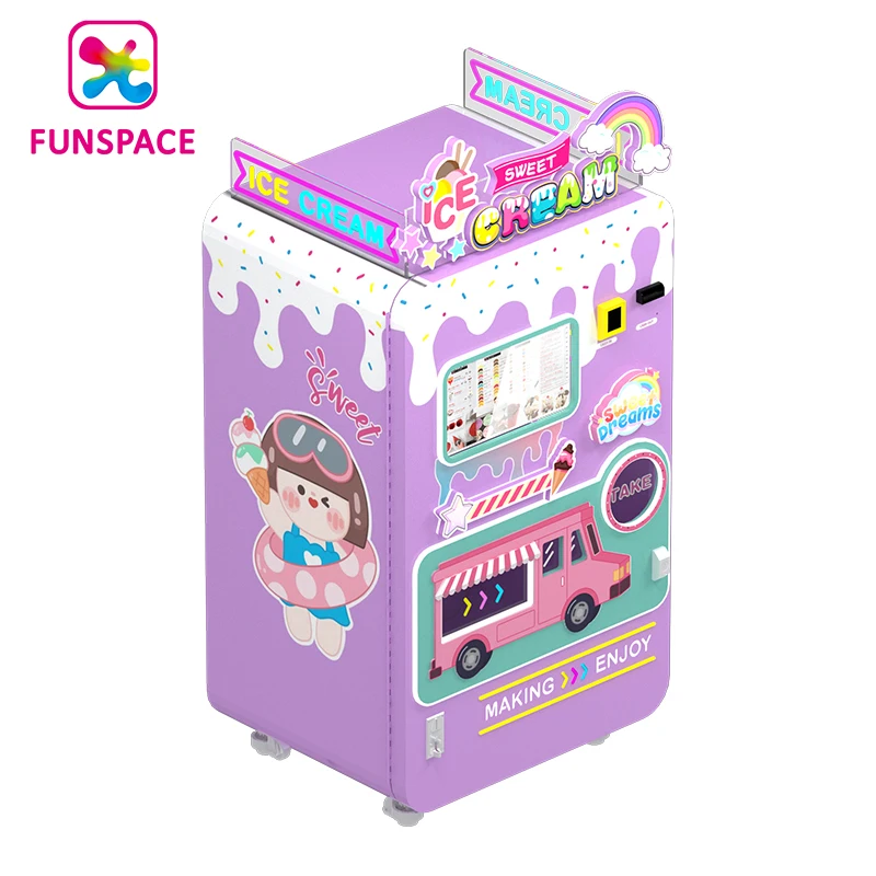 Funspace Support Multi-Languages Maker Icecream Machine Soft Ice Cream Vending Machine Fully Automatic