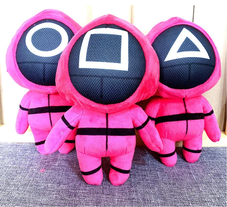 Squid Game Plush Toy Kawaii Peluche Stuffed Doll Korean Funny Cartoon Squid Game Character Toys Halloween Christmas Kids Gifts