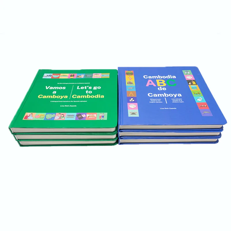 Custom Kids Hardcover Board Book Printing Services Children Thick Board English Books Round Corner White Cardboard CMYK Gua