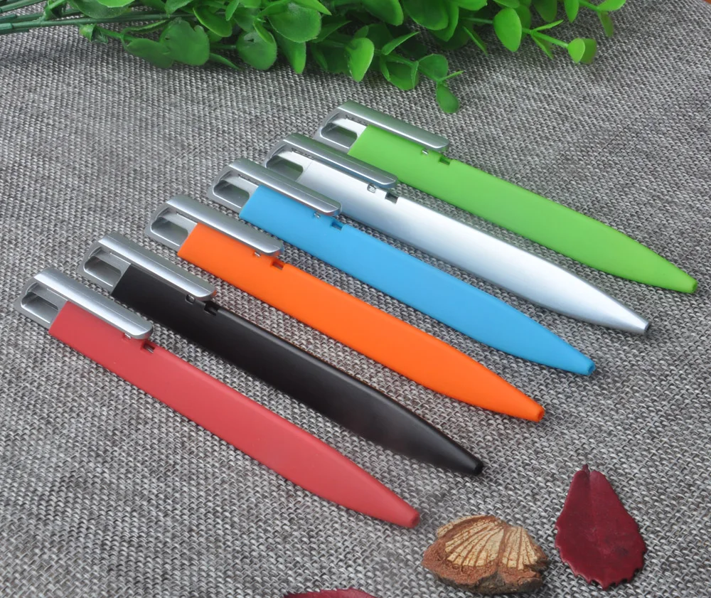 Free Sample Slim Cheap Plastic Rubber Triangle Shape Ball Pen For Promotion