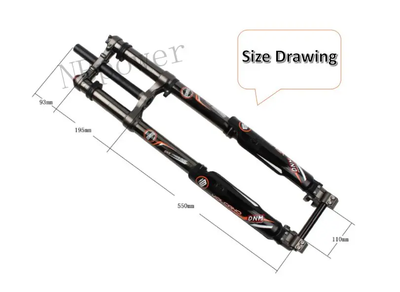 High quality DNM USD-8S bicycle air suspension inverted front fork/electric motorcycle 110x20mm for enduro frame