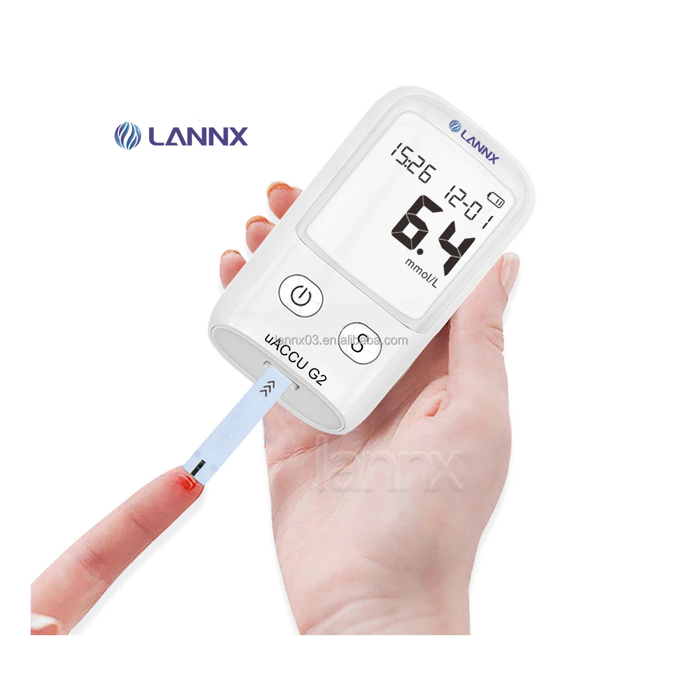 LANNX uACCU G2 Wholesale glucose meters monitors healthcare digital blood glucose meter with Blood sugar test strips Glucometros