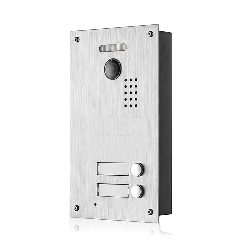 Two Buttons Stainless Steel 2 Wire Video Door Phone for Villa & Apartment