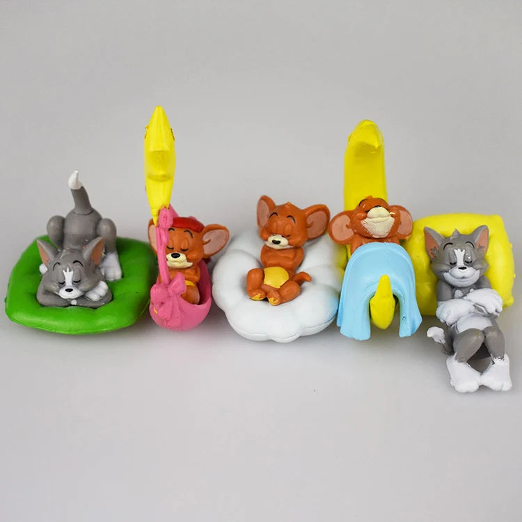 cake topper PVC Toys Anime Cartoon Tom and Jerry  5PCS/SET  for birthday party or home decoration