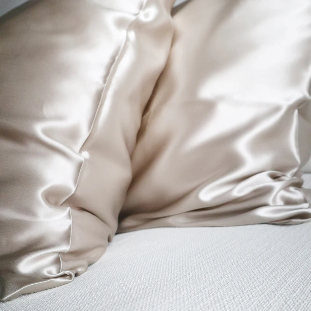 wholesale custom made envelope style white soft silk pillowcase mulbery-silk pillowcases with zipper  packaging with logo