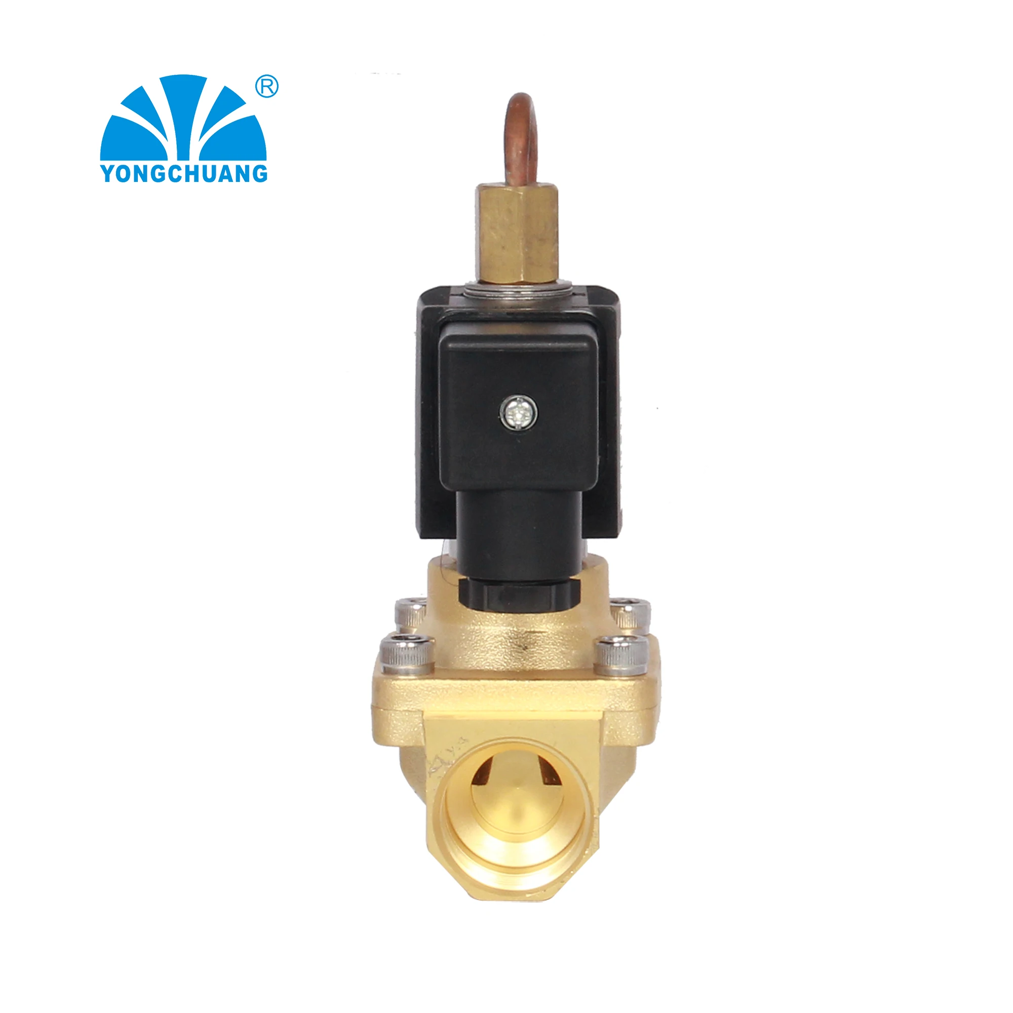 Yongchuang YCH12 Brass high pressure 2 way water high pressure normally open solenoid air valve 12v for blowing machine