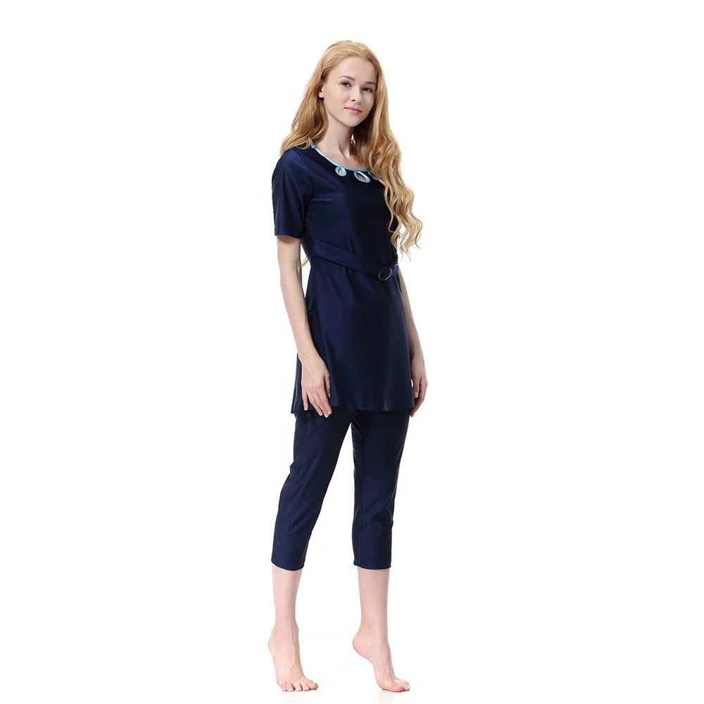 Factory sells short-sleeved waist-type long swimwear skirt for muslim swimwear women