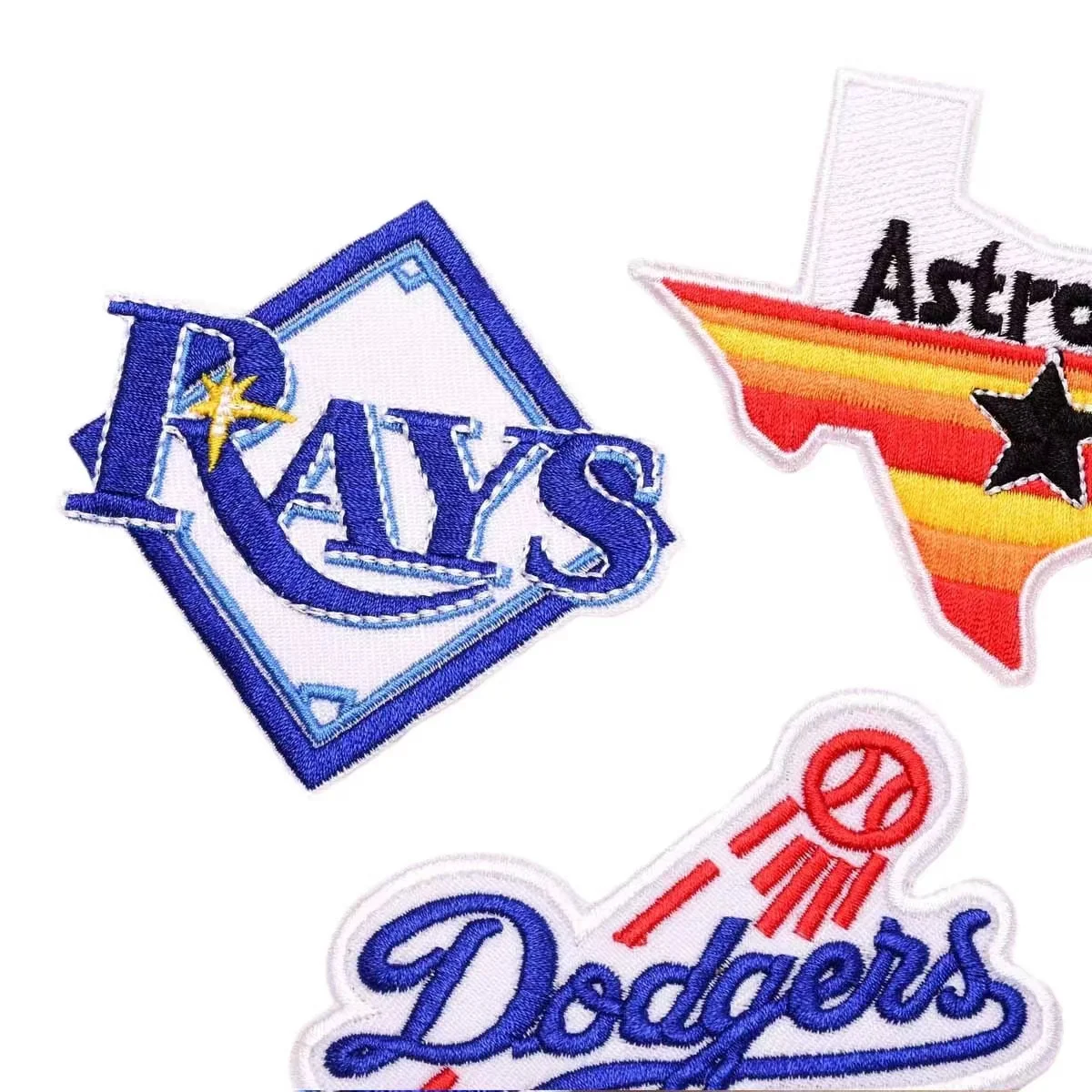 Baseball Team Logo Embroidered Cloth Heat Press Patches Back Adhesive Sports Iron Patch American Baseball Team emblem