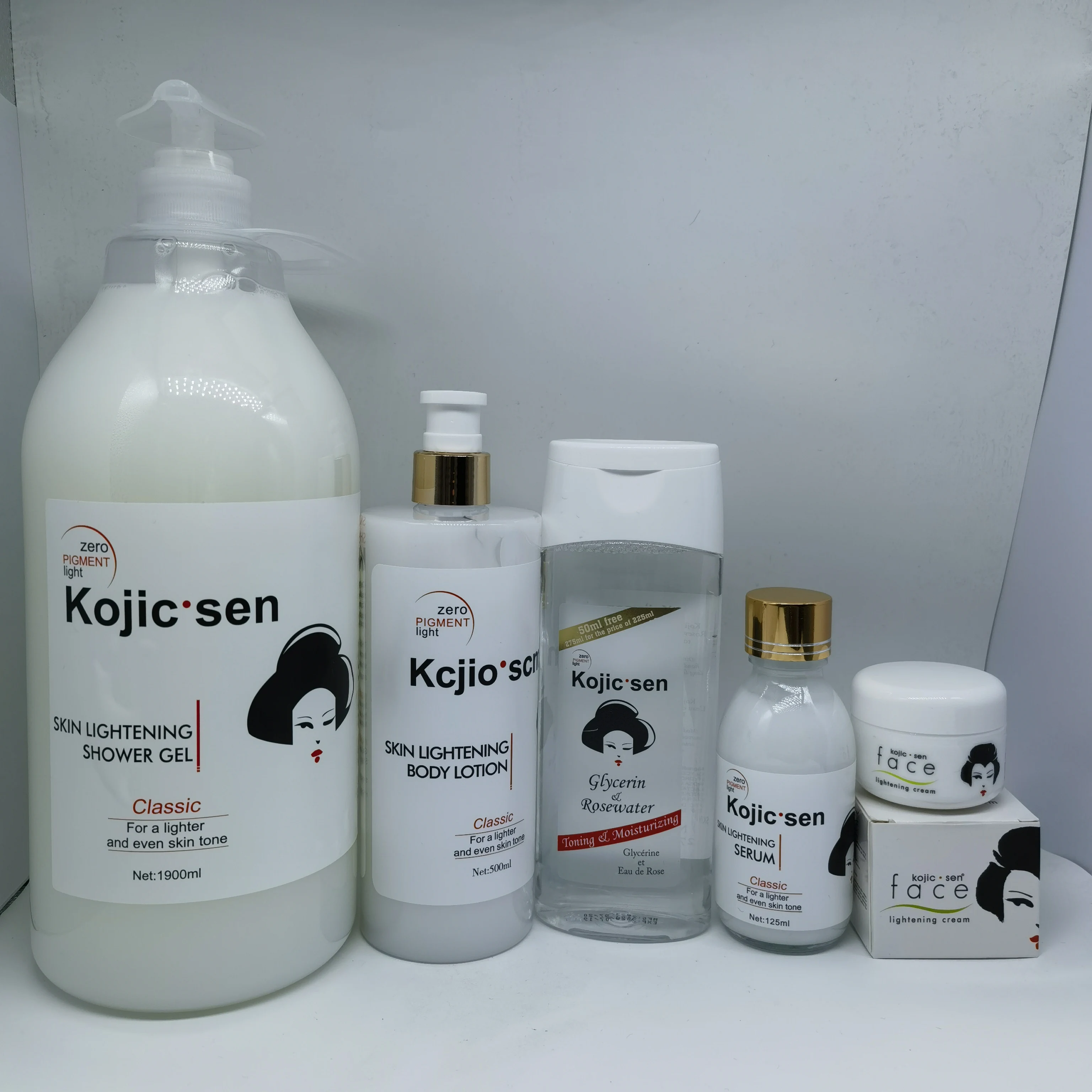 Private Brand Glutamic Acid Terminal White Body Wash Fragrance Milk Brightening Kojic Sen Set Whitening Shower Gel