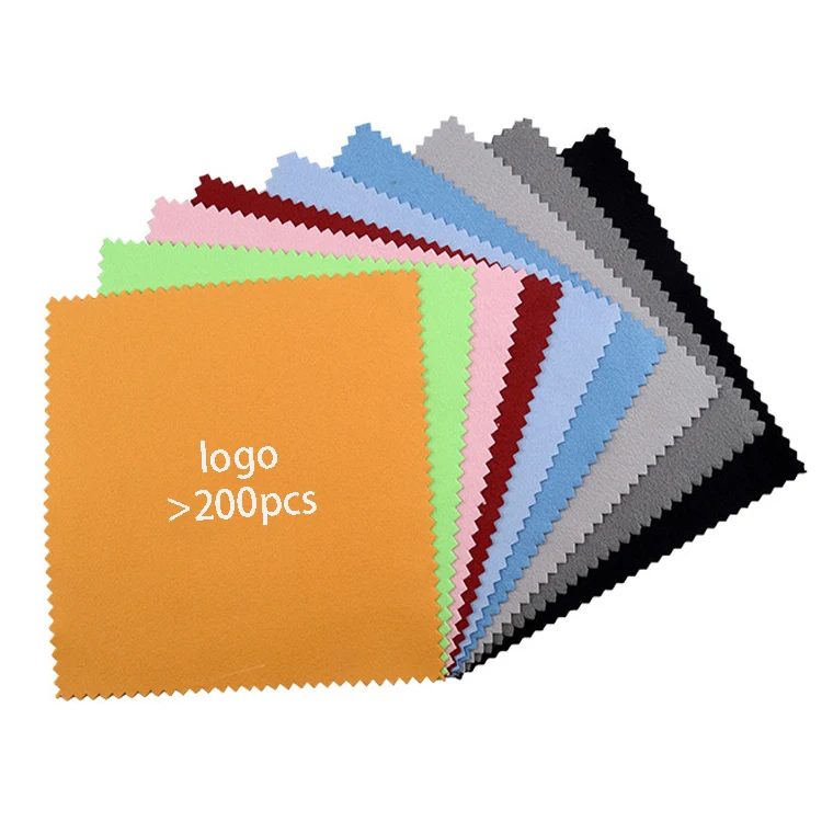 Custom logo print microfiber jewelry polishing cloth glass cleaning cloth
