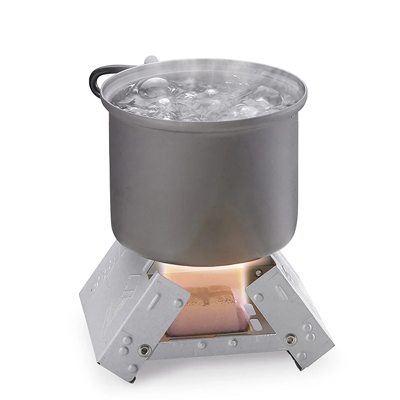 Outdoor mini portable camping gas stove folding solid fuel camping stove