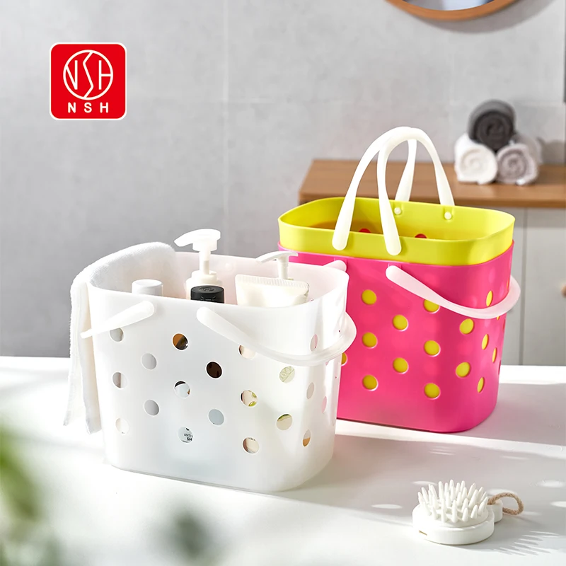 NSH 6324 Portable bath basket Bathroom toiletries storage basket Household sundries snack basket