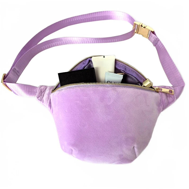 Customized Crossbody Bags Women Running Belt Waist Bag Sport Spandex super soft Fanny Pack Waist Bum Bag with Adjustable Strap