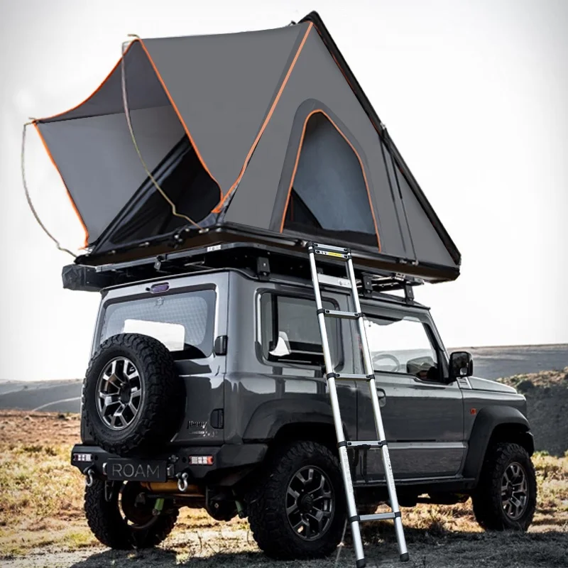 Big size 3-4 person rooftop tent aluminum roof tent top hard shell outdoor camping roof top hard shell car tent for sale