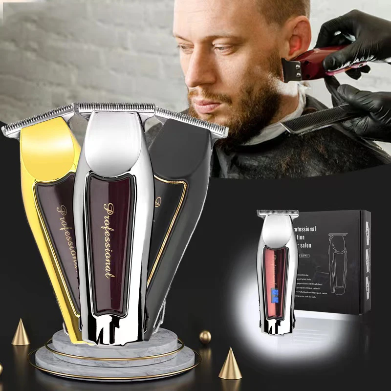 Electric Hair trimmer  Multifunctional Brush Motor Brown LED display maquinas de cortar pelo professional hair cutting machine