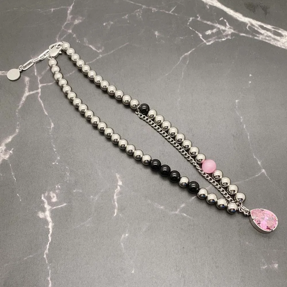 BSCI audit factory extra large ball chain 8mm thick stainless steel beaded necklace