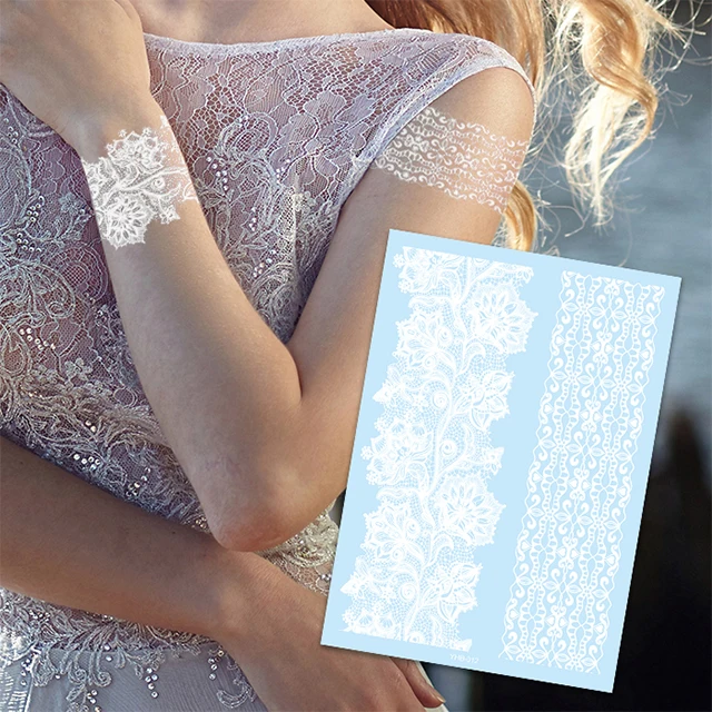 2023 Cheaper Customized Wedding Body White Temporary Tattoo Sticker Henna Designs