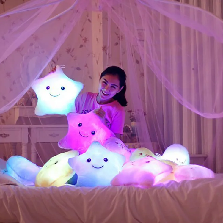 SongYi Hot Selling Small Size Star LED Lighting Soft Unisex Stuffed Animal Birthday Gift PP Cotton Filled Plush Toys