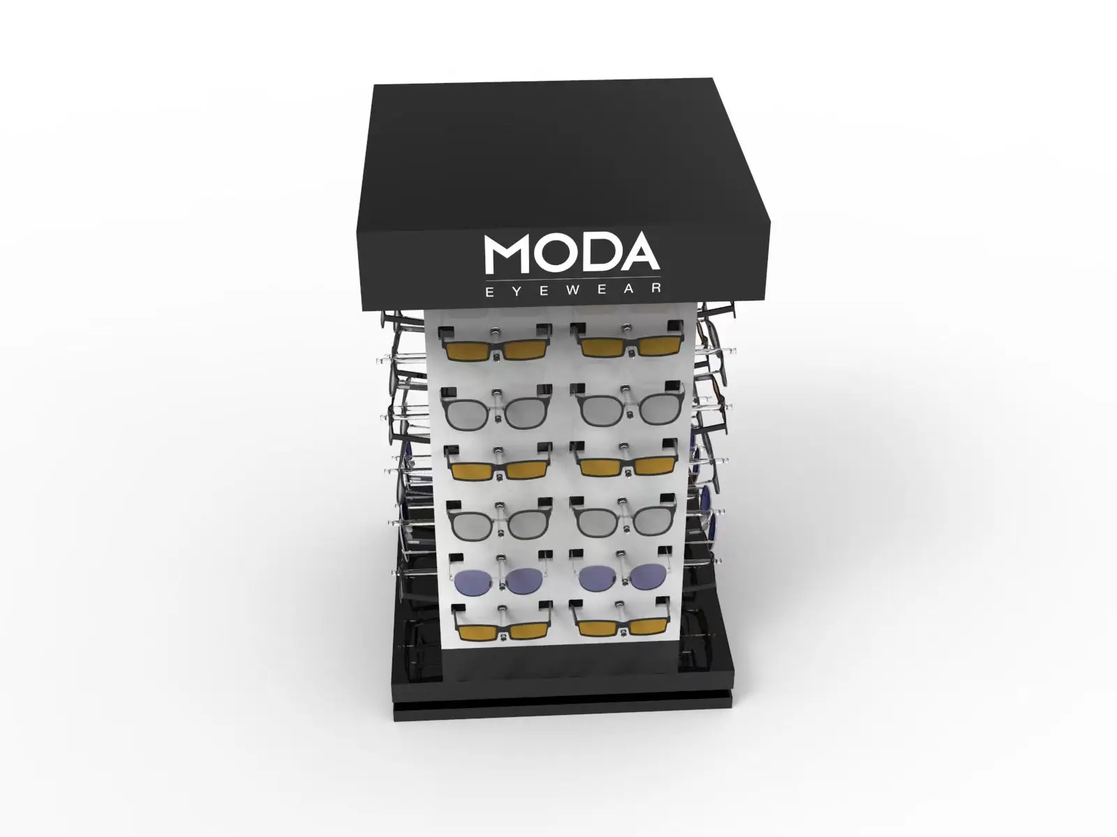 Rotating four-sided custom glasses sunglasses desktop display stand counter-top Jewelry display stand  for retail shop market