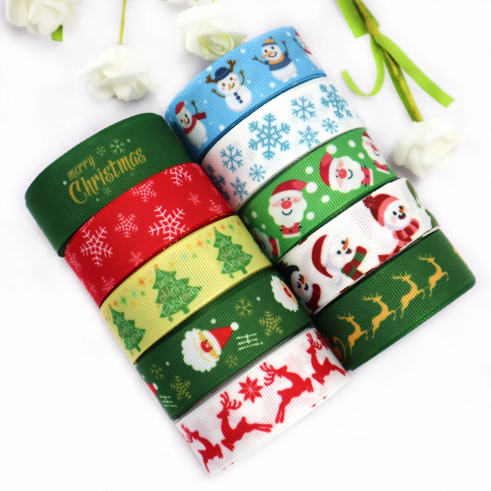 wholesale christmas ribbon snowman deer snowflake christmas decoration ribbon