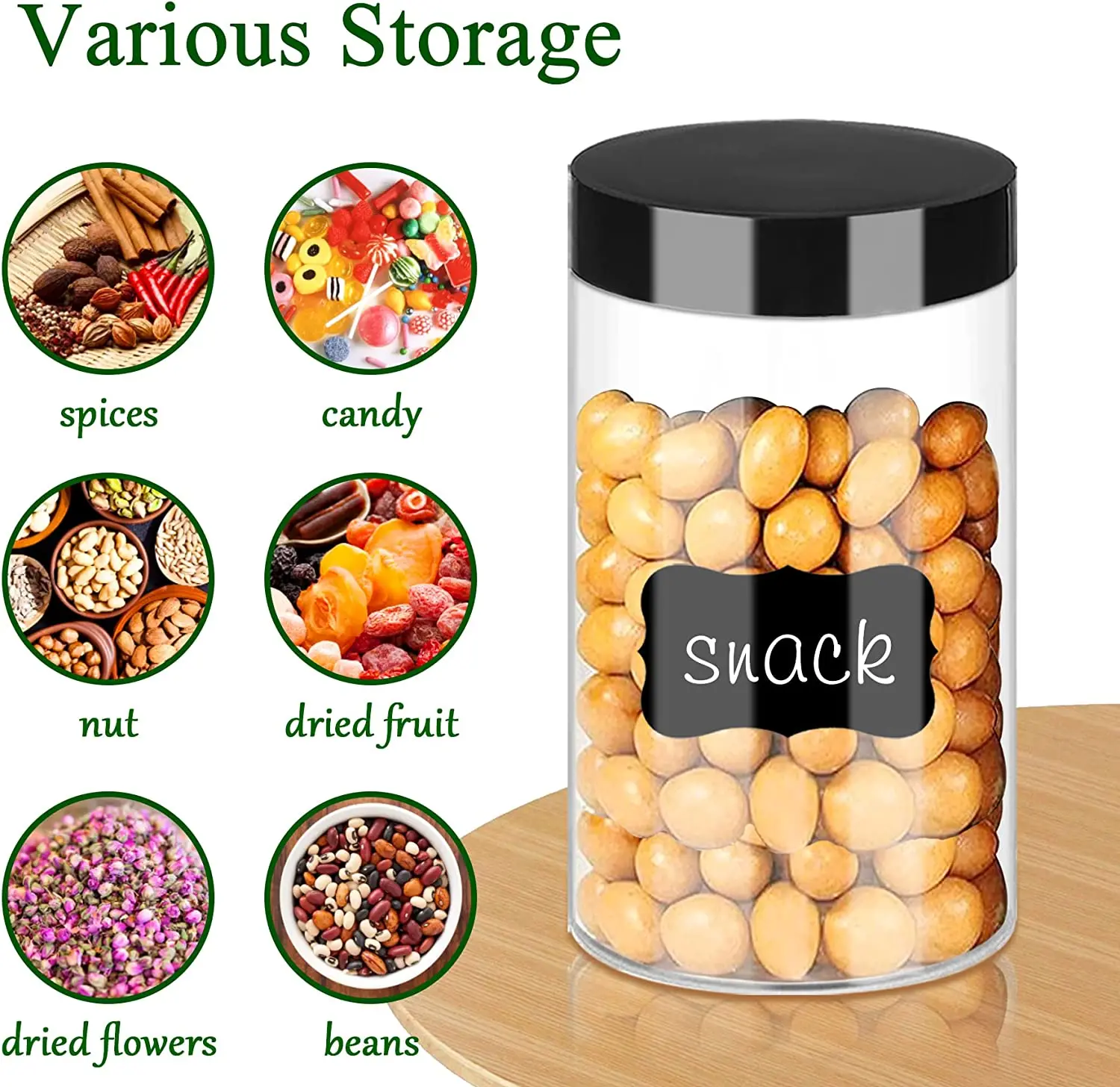 Dry Airtight Food Canisters Empty Clear Body Butter Jars Plastic Jar Cereal Plastic 100ml 200ml 250ml 300ml 4oz 8oz Cosmetic PET
