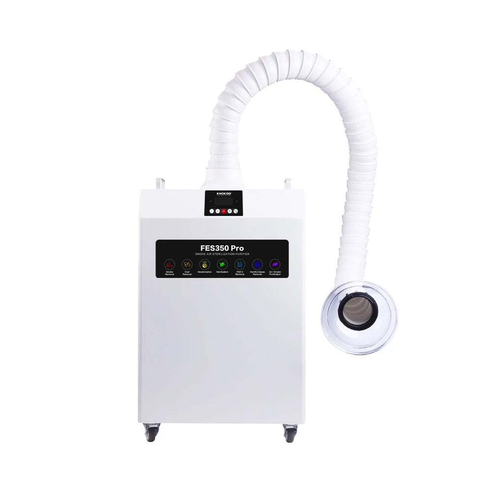 KNOKOO FES350 PRO High power Smoke purifier 350W mobile fume extractor for lab,Dental Clinic,Laser Engraving and Workshops